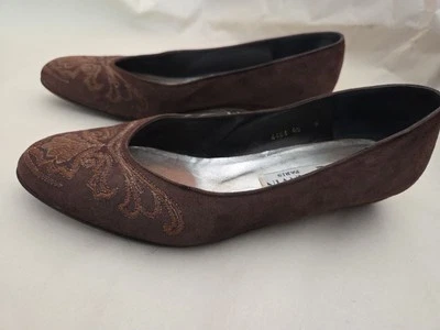 LANVIN 棕色麂皮绒芭蕾舞演员睡眠尺寸 6 和 1/2 法国制造 — 第 1/4 张图片