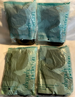 4- Pairs Silkies Control Top Pantyhose 010106 Off Black / Barely Black Small - Image 1 of 4