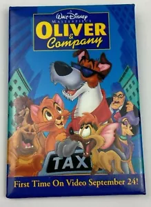 Walt Disney's Oliver & Company Video Release Pin/Button - Vintage/Neu - 3 x 2" - Bild 1 von 4