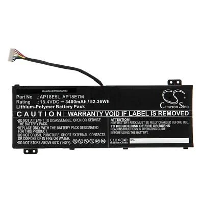 VHBW Batería reemplaza Acer AP18E5L AP18E7M 3400mAh