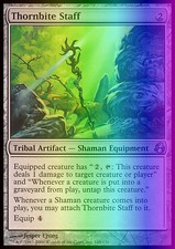 Magic the Gathering MTG Thornbite Staff (145) Morningtide   LP FOIL