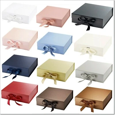  QUALITÄT Luxus Premium geschlossen Geschenk MAGNETISCHE Boxen mit Band Geburtstag Hochzeit  - Bild 1 von 4