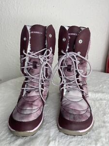 Merrell Women's Pechora Peak Winter Boot Lace Up Comfortable Burgundy Size 5.5