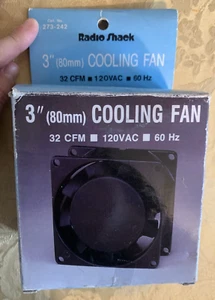 Radio Shack 120V 3" Cooling Fan 273-242 32 CFM 60 Hz New Open Box - Afbeelding 1 van 24