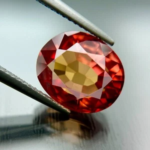 PADPARADSCHA GORGEOUS 7.42 CT DEEP ORANGE SAPPHIRE OVAL GEMSTONE CHRISTMAS GIFT - Picture 1 of 2