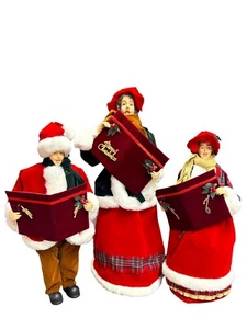 Christmas Caroler Decoration Family Set 3 Decor 28 “ Tall Vintage - Picture 1 of 6