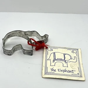 Elephant Cookie Cutter With Recipe Ann Clark With Handle Approx 5 Inch - Picture 1 of 6