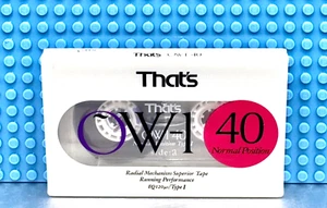 THAT'S OW 1 40 1991 JAPAN TYPE I BLANK CASSETTE TAPE (1) (SEALED)D) - Picture 1 of 3