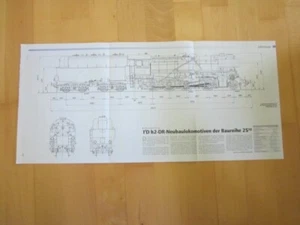 Bahn Großformat Risszeichnung DR der DDR Neubaulok 25.10 1: 50 - Bild 1 von 1