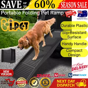 Portable Folding Pet Dog Ramp Foldable Travel Step Easy Climb Car Van Non Slip - Picture 1 of 13