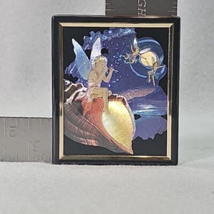 Fee Ozean Muschel Thema Folie Kunst gerahmt Vintage 3" x 2,5" Magnet - Bild 1 von 7