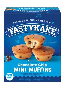🟢 New Tastykake Chocolate Chip Soft Snack Baked Mini Muffins 20 Count 8oz - Picture 1 of 2