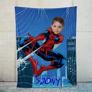 Custom Spiderman Blankets, Personalized Name Blanket, Birthday Christmas Gift - Picture 1 of 2