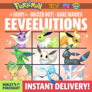 ✨ ALL SHINY EEVEE EEVEELUTIONS! ✨ 8 EVOLUTIONS for Pokemon Scarlet Violet + Home - Picture 1 of 97