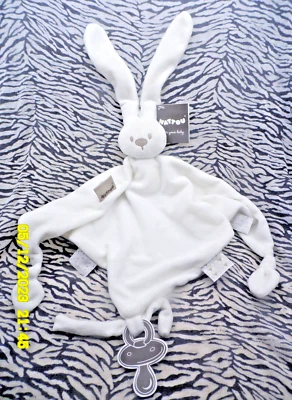 CO+ NATTOU MAXI DOUDOU TRIANGLE LAPIN LAPIDOU BLANC CREME 60/70CM 100% NEUF 10 D - Photo 1/4