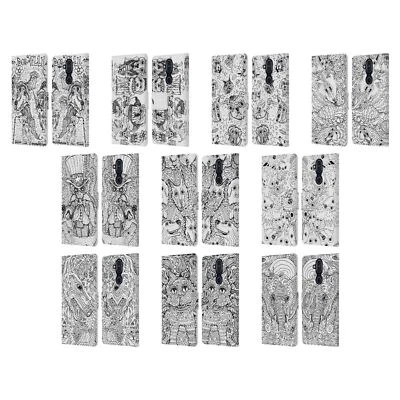 OFFICIAL MAD DOG ART GALLERY B&W DOODLE LEATHER BOOK CASE FOR NOKIA PHONES - Image 1 of 4