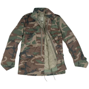 US Style M65 Woodland Camo Jacket Army Combat Field Mens Coat Parka With Liner - Picture 1 of 3