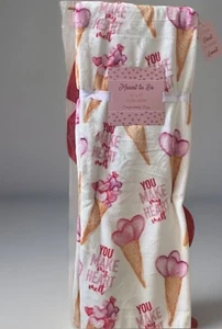 You Make My Heart Melt Ice Cream Rosa Plüsch Überwurf Decke 60” x 70” Valentinstag - Bild 1 von 6
