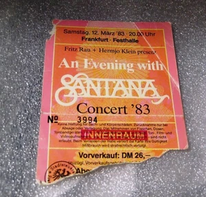 Concert Ticket Stub - An Evening with Santana Frankfurt German March 1983 - Picture 1 of 1