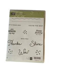 Stampin’ Up Sunburst Sayings Set Of 13 Thanks Shine Wow You’re The Best And More - Picture 1 of 4