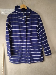 Joules Tom Joule Jacket/Coat Womens UK 10 Southcote Blue White Nautical Cotton - Picture 1 of 9