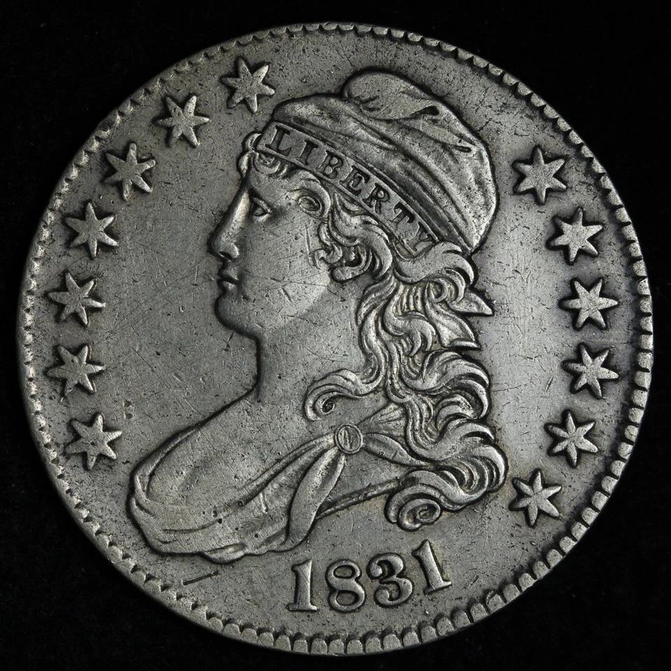 Medio dólar de plata busto tapado 1831 XF E341 ZACCM Foto 1 de 2