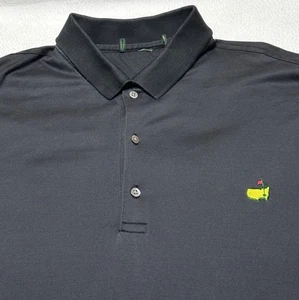 Masters Polo Golf Shirt AMEN CORNER Black Size XL Cotton Blend Augusta *HOLES* - Picture 1 of 10