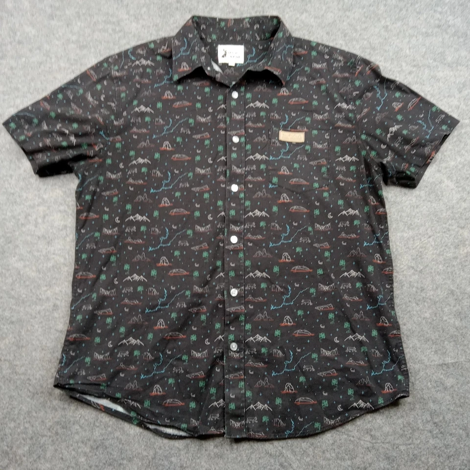 Jack Sage Shirt Mens Medium Button Up Stretch Novelty Desert Scorpion Moon Cat - Image 1 of 4