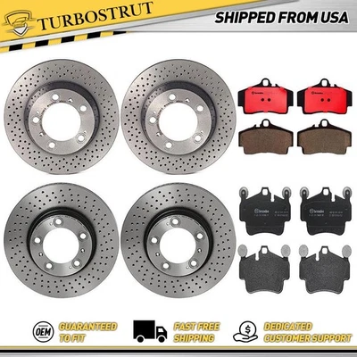 Kit de pastillas de rotores de freno delanteros traseros Brembo para Porsche Boxster Porsche 2007-2012 Foto 1 de 4