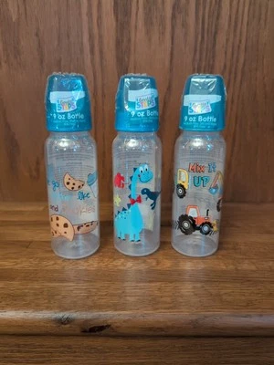 Gentle Steps 9oz Baby Bottles Lot of 3 Medium Flow BPA Free Blue - Image 1 of 4