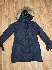 Yoki Women's Black Full Zip Hooded Parka Jacket Size M - Picture 1 of 5