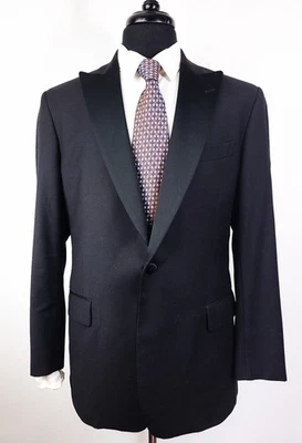 Brooks Brothers Regent Solid Black One Button Peak Satin Lapel Tuxedo Jacket 42R - Image 1 of 4