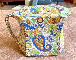Lovely Vintage Wades Compacto Teapot Art Deco Paisley Floral Chintz England - Picture 1 of 10
