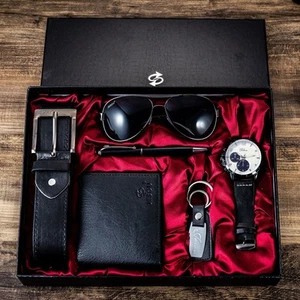 A04991Men's business gift box set Wallet belt watch pen glasses combination set - Picture 1 of 12