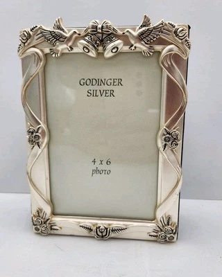 Vintage Godinger Silver Plated Satin Finish Wedding 4"x6" Photo Album Holds 100  - Image 1 of 4