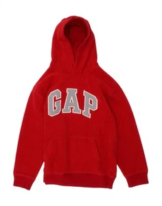 GAP Boys Graphic Hooded Fleece Jumper 10-11 Years Red Polyester AO01 - Picture 1 of 3