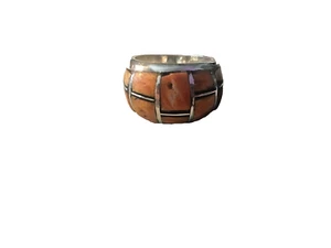 SPINY OYSTER SHELL DOME RING STERLING SILVER ONYX ACCENTS - Picture 1 of 6