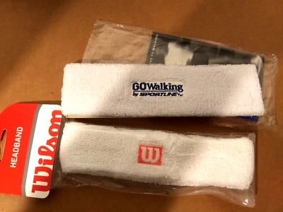 Lot of 2 New Headbands-Sweatbands-Wilson Sports & Sportline-White-Athletics - Image 1 of 4