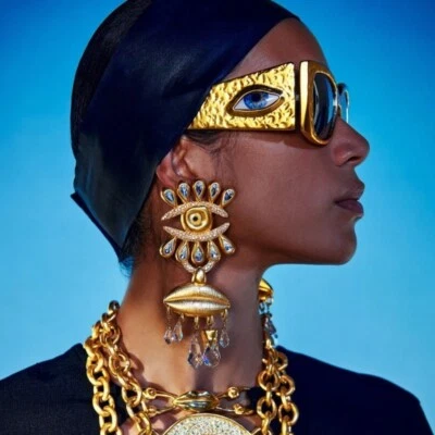  Pendientes de aro Cz inspirados en Schiaparelli de 3 pulgadas Foto 1 de 4