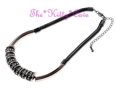 Collar de Discos Deslizantes de Cristal Hematita + Cobre Oro Rosa Foto 1 de 2