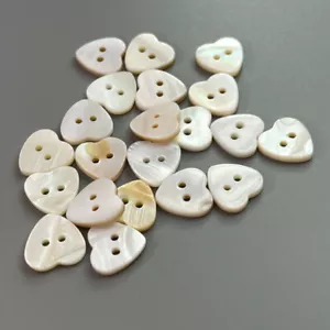 20x Natural Shell 2-hole Flat Button Heart Garment DIY Sewing Craft Kit Quality - Picture 1 of 13
