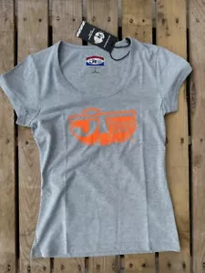 JT RACING T-SHIRT WOMENS 3D TEE motocross mx GREY ORANGE motocross retro - Picture 1 of 2