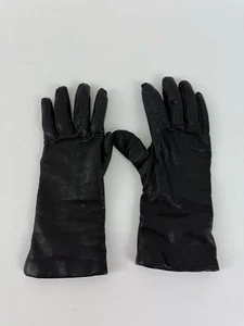 Saks Fifth Avenue Womens Long Gloves Black Genuine Leather Cashmere Lined Sz 7.5 - Picture 1 of 3