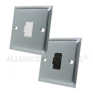 Slimline Satin Brushed Matt Chrome Unswitched Fused Spur 13 Amp Connection - Picture 1 of 3