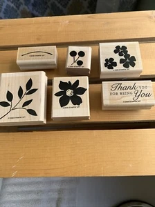 Stampin' Up! Juego de 6 estampillas de goma Best Blossom 2005 de Flora y Fauna - Imagen 1 de 6