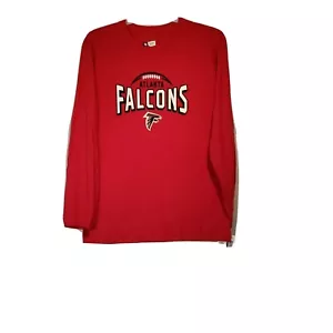 Sz L NFL Men's Atlanta Falcons TShirt Large Long Sleeve Red Crew Neck New - Picture 1 of 4