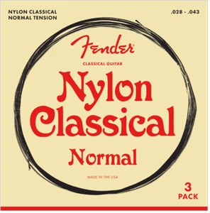 3-PACK Fender 100 Clear Nylon Tie End Classical Guitar Strings - MEDIUM 28-43 - Picture 1 of 1