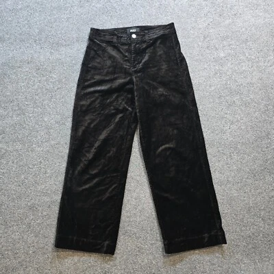 Pantalones Paige Mujer Talla 26 Terciopelo Negro Terciopelo Pierna Recta Recortados Pesados Informales Foto 1 de 4