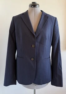 Blazer Brooks Brothers para mujer azul a rayas calce clásico lana talla 10 - Imagen 1 de 7