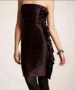 Ann Taylor Women's Silk Tiered Multi-Layered Strapless Cocktail Dress S Size 6 - Picture 1 of 11